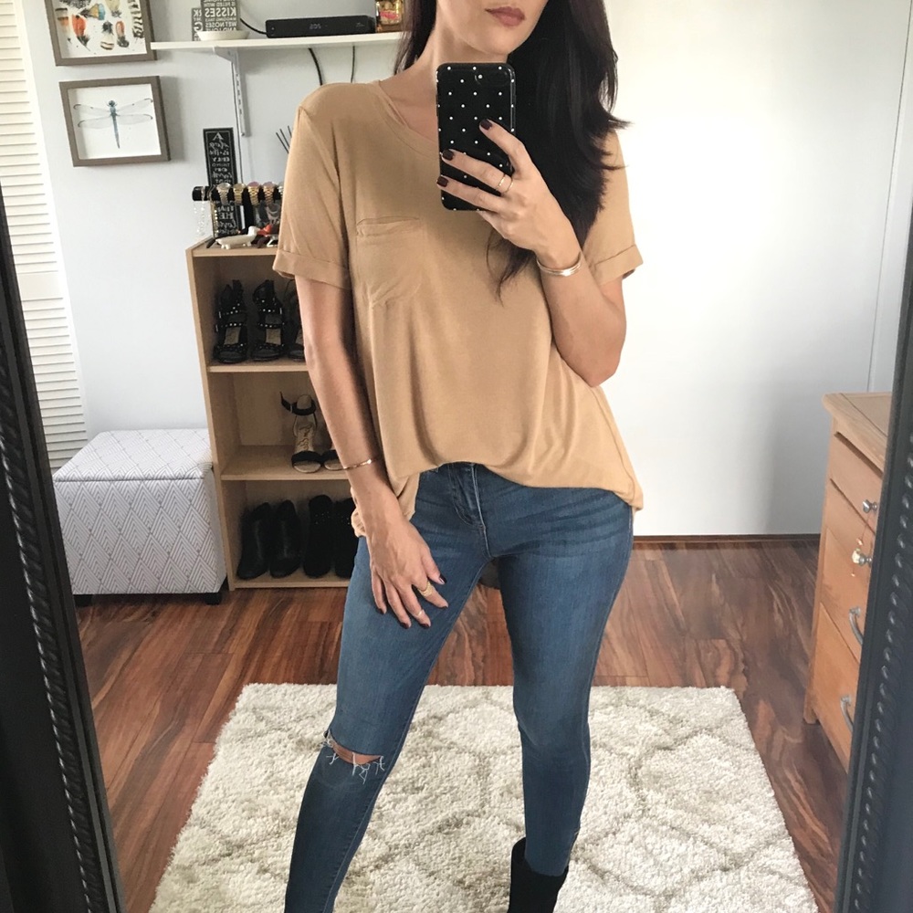Sale | Last 1 | Bennett Boyfriend Tee | Beige - Picture 2 of 4